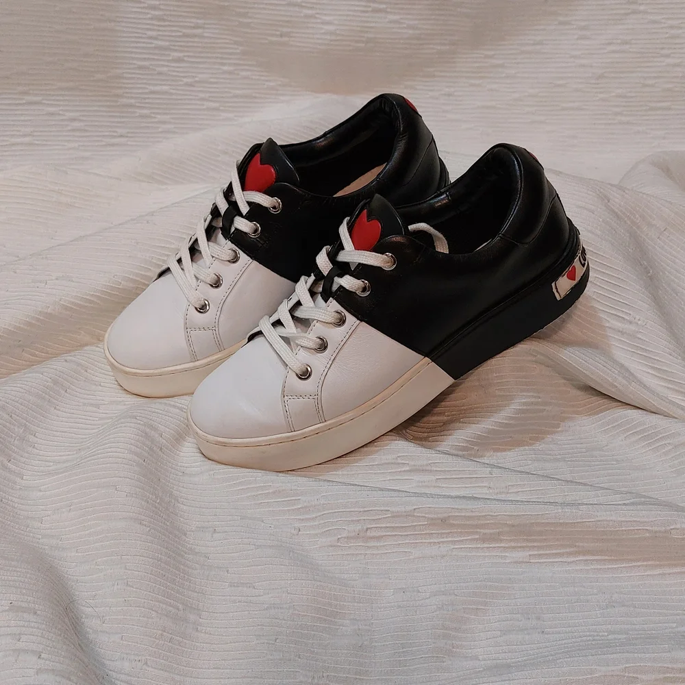Love Moschino Black and White Sneakers Size 39